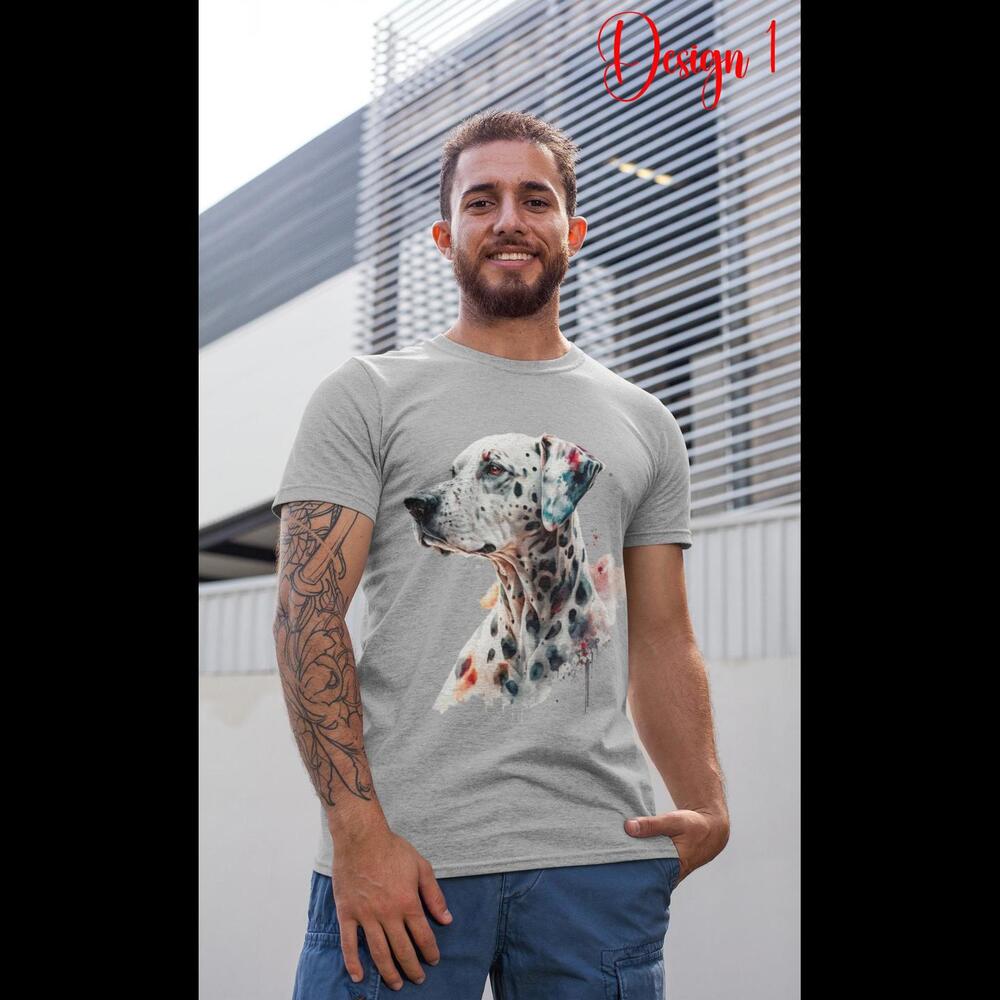 Dalmatian Watercolor T-Shirt for Dog Lovers - Artistic Animal Apparel